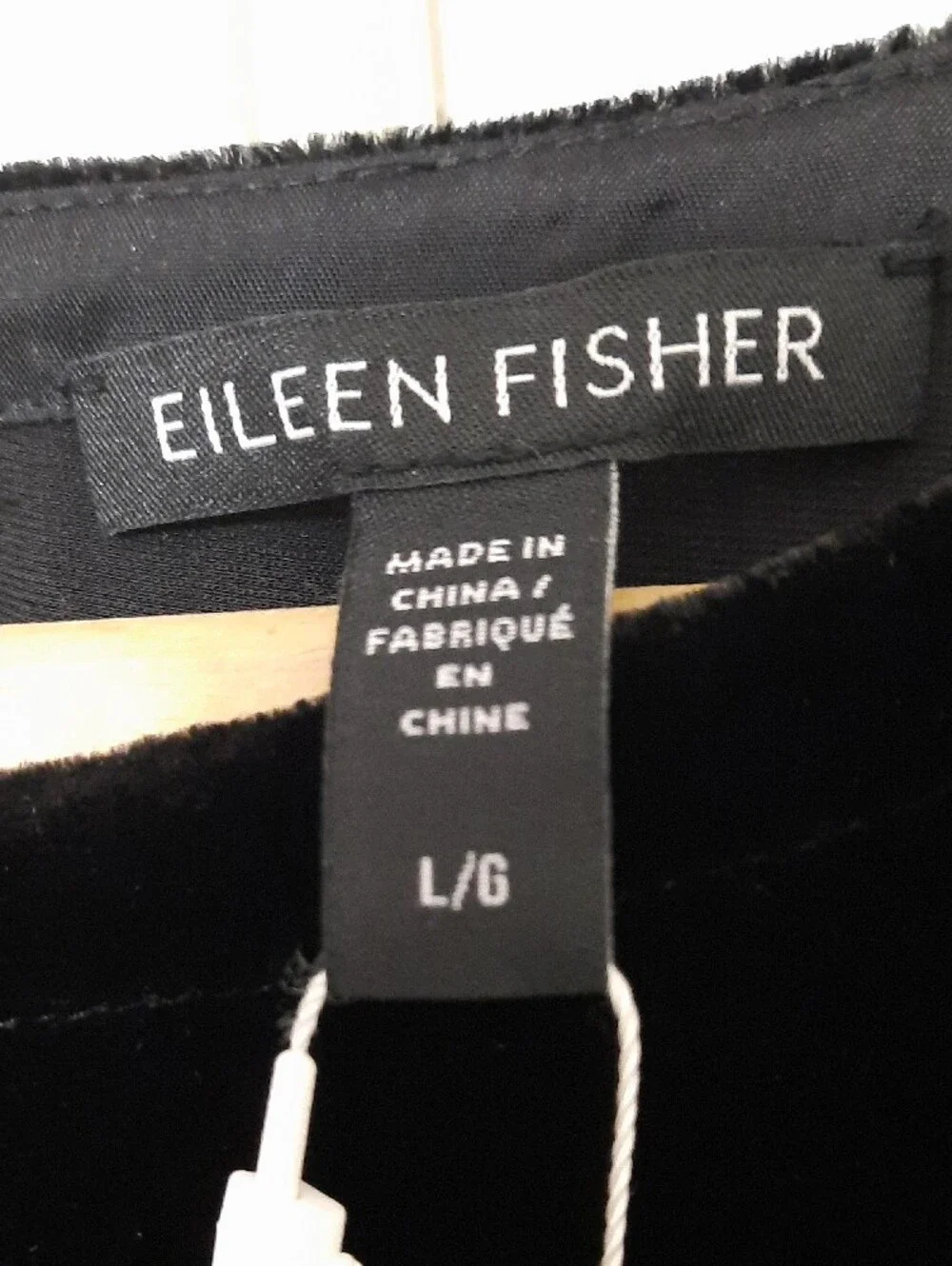 Eileen Fisher Black Velvet Long-Sleeve Shift Dress - Picture 7 of 11